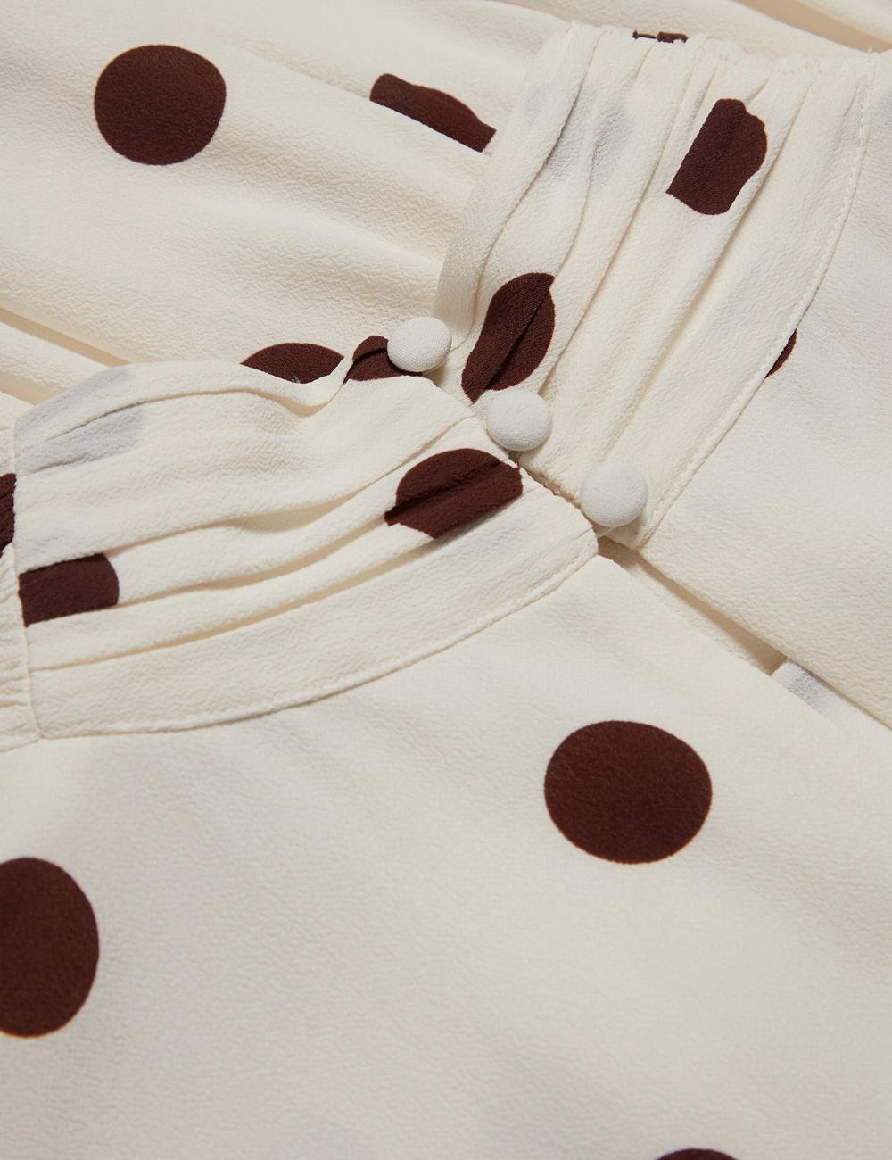 Mini Vestido Ted Baker JUTUVA - Polka Dot Neck Shift Mujer Ivory | XYOI-27349