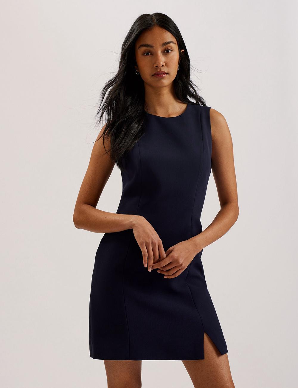 Mini Vestido Ted Baker SORRAL - Sleeveless Tailored With Side Split Mujer Azul Marino | BGYS-05642