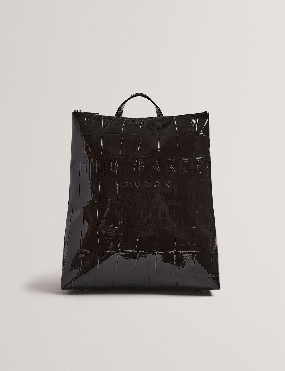 Mochilas Ted Baker CROCLEE - Croc Effect Faux Leather Backpack Mujer Negras | FURL-58912