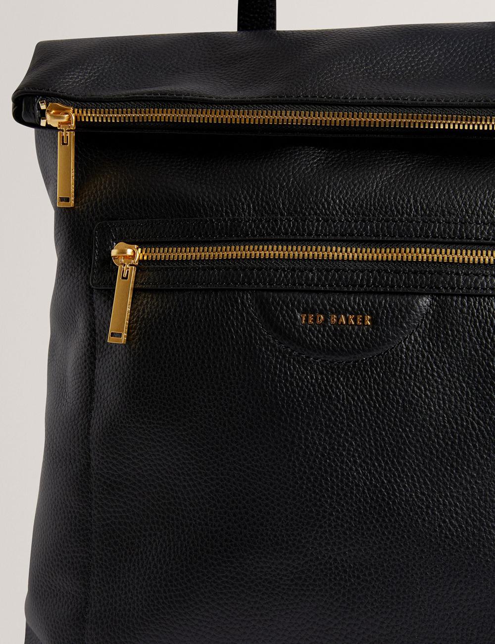 Mochilas Ted Baker ESSAYA - Leather Webbing Strap Fold Over Mujer Negras | IUSP-14068