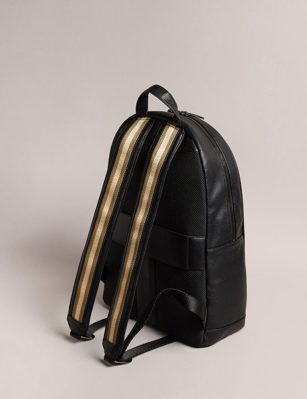 Mochilas Ted Baker KAILEB - Webbing Strap Faux Leather Hombre Negras | KJZW-08723