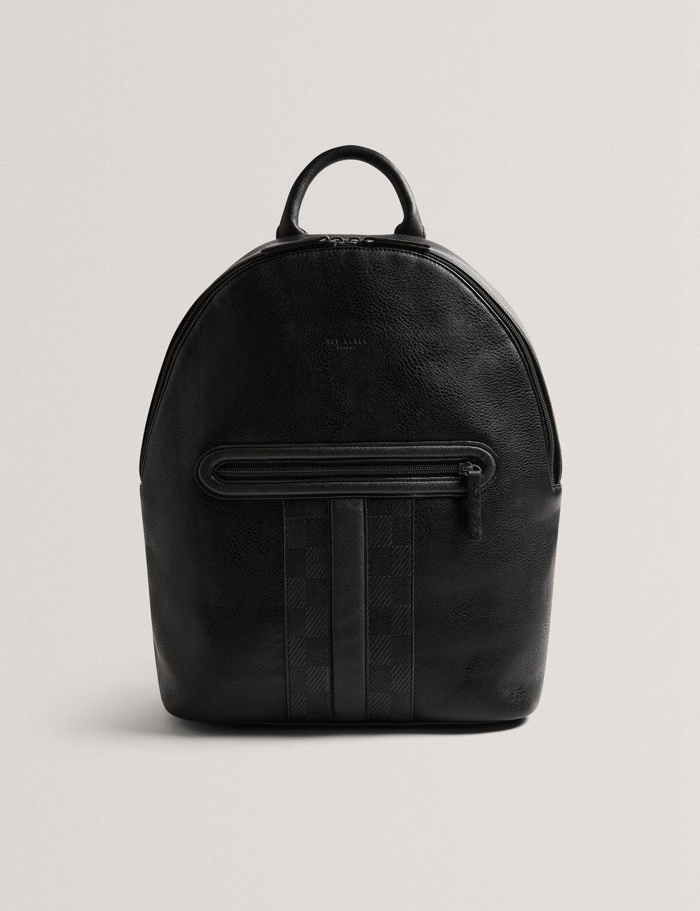 Mochilas Ted Baker KEIIGAN - Striped Panel PU Reporter Hombre Negras | JSID-80423