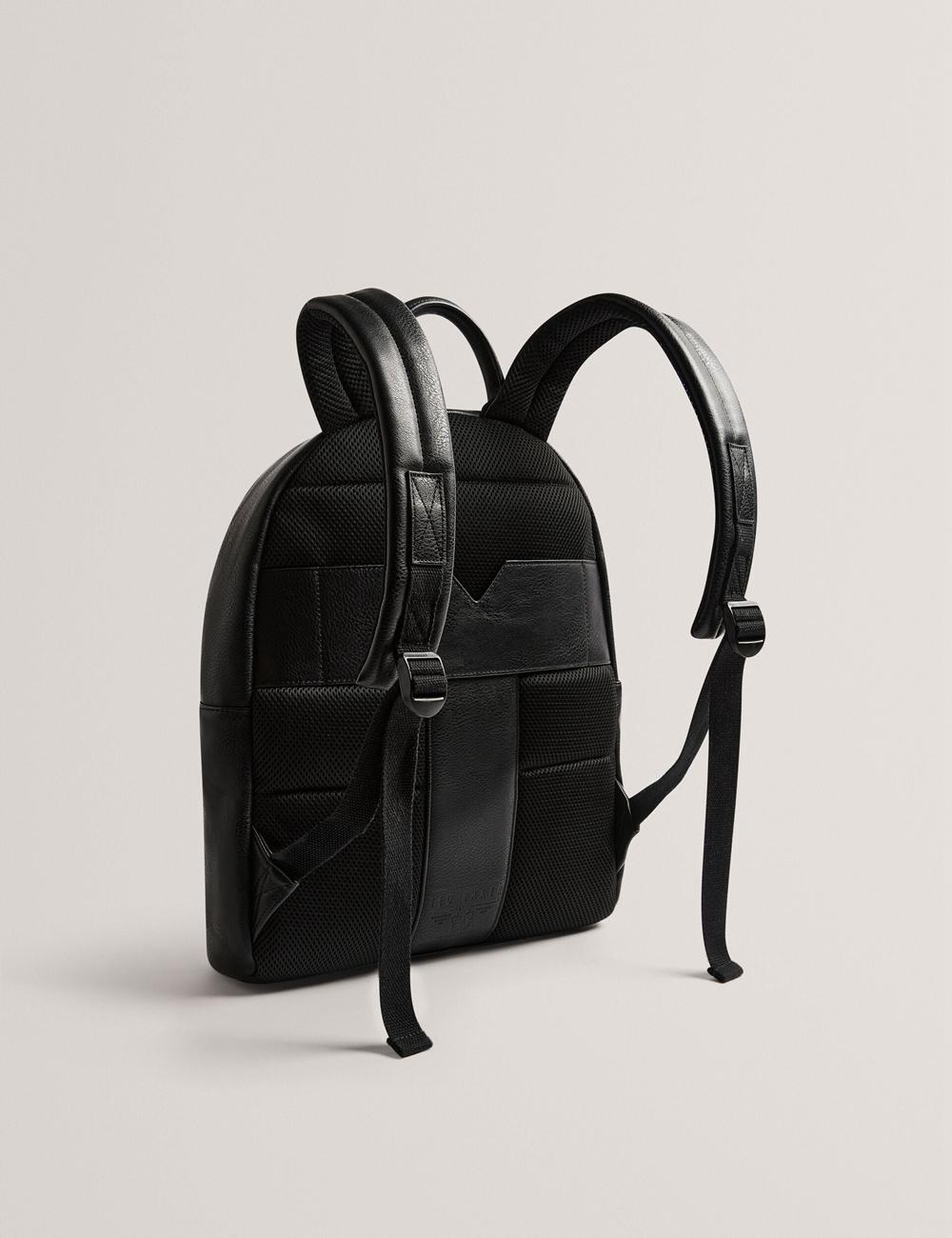 Mochilas Ted Baker KEIIGAN - Striped Panel PU Reporter Hombre Negras | JSID-80423