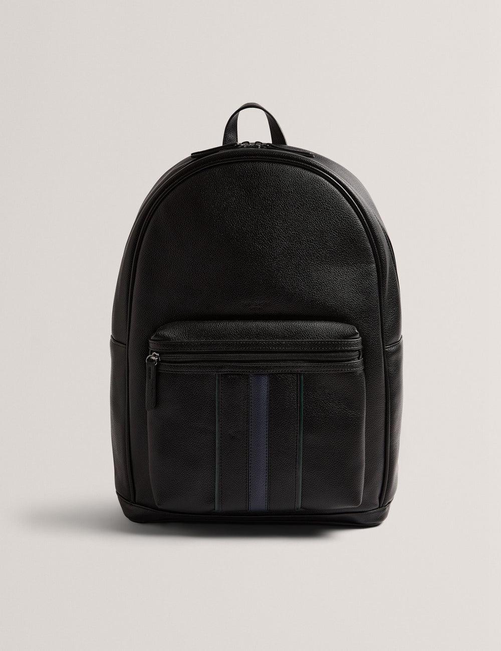 Mochilas Ted Baker KEVIIN - Faux Leather Striped Panel Hombre Negras | DCFN-53801