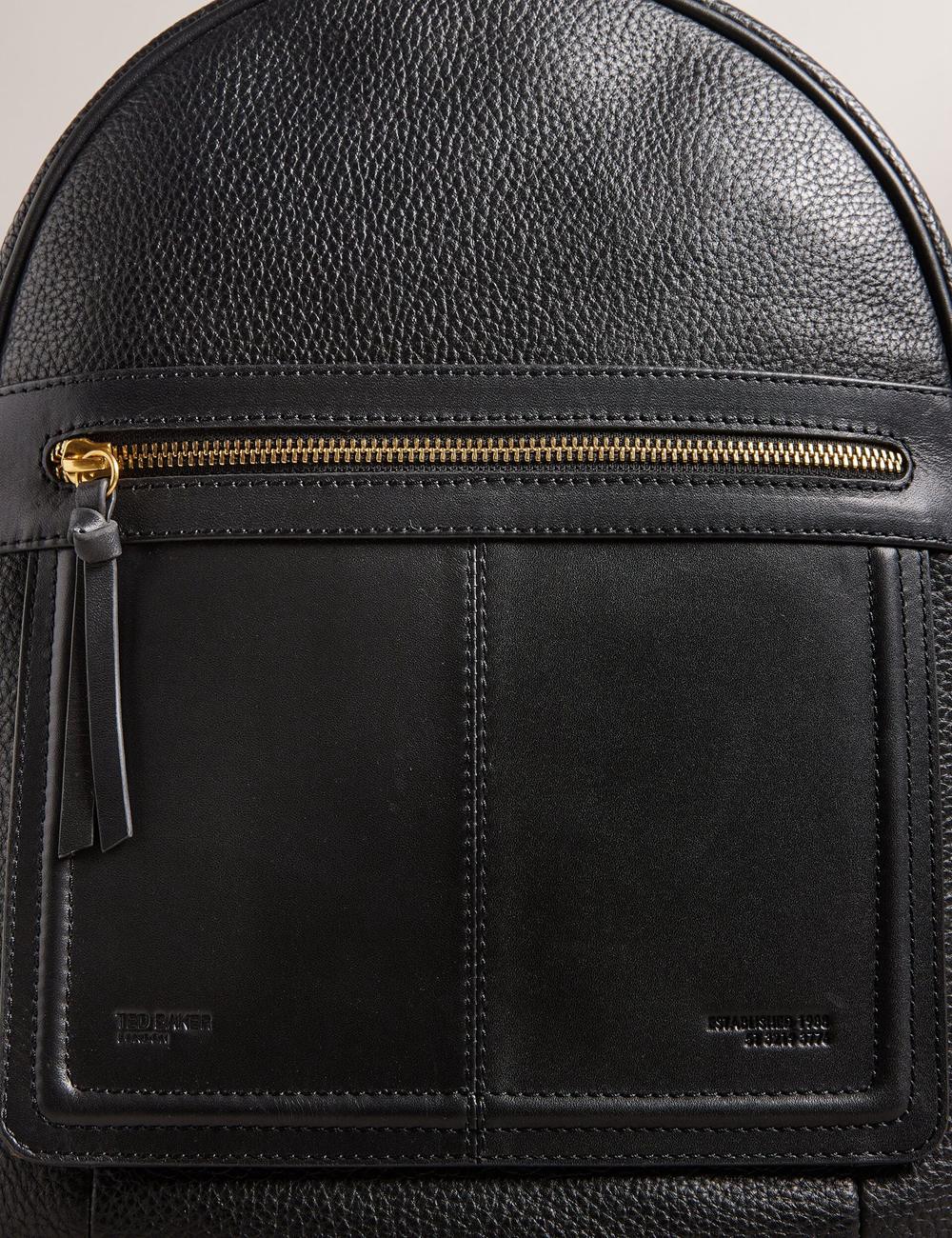 Mochilas Ted Baker NISHAY - Leather Zip Pocket Laptop Mujer Negras | QGJP-64930