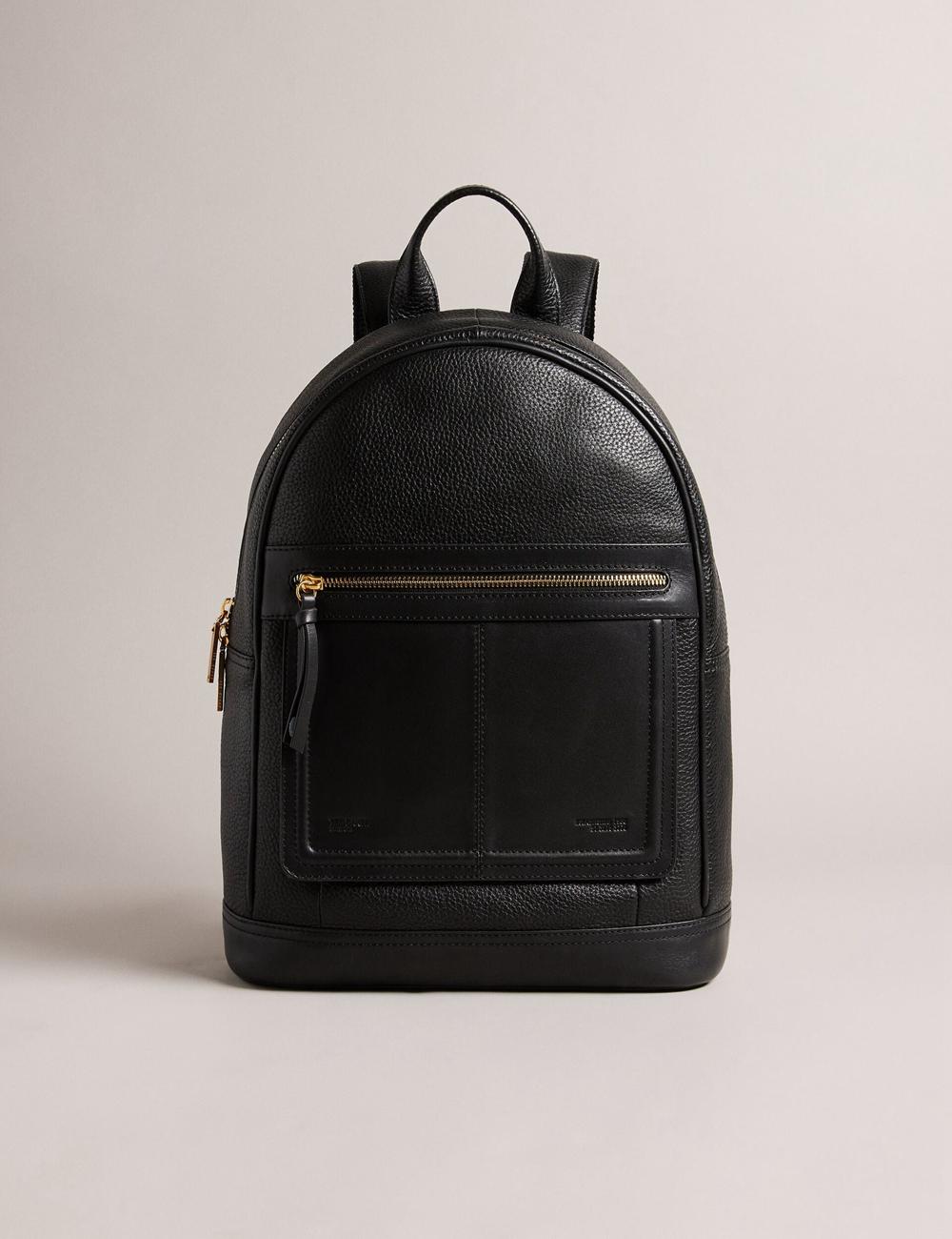 Mochilas Ted Baker NISHAY - Leather Zip Pocket Laptop Mujer Negras | QGJP-64930
