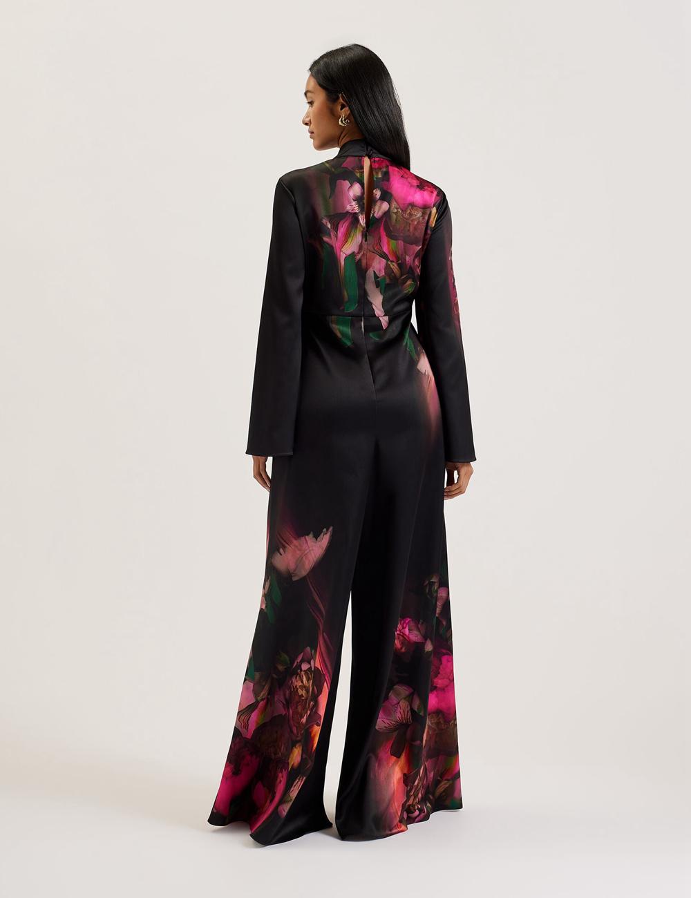 Mono Ted Baker LOUSIOS - Printed Neck Wide Leg Mujer Negras | UEMW-57042