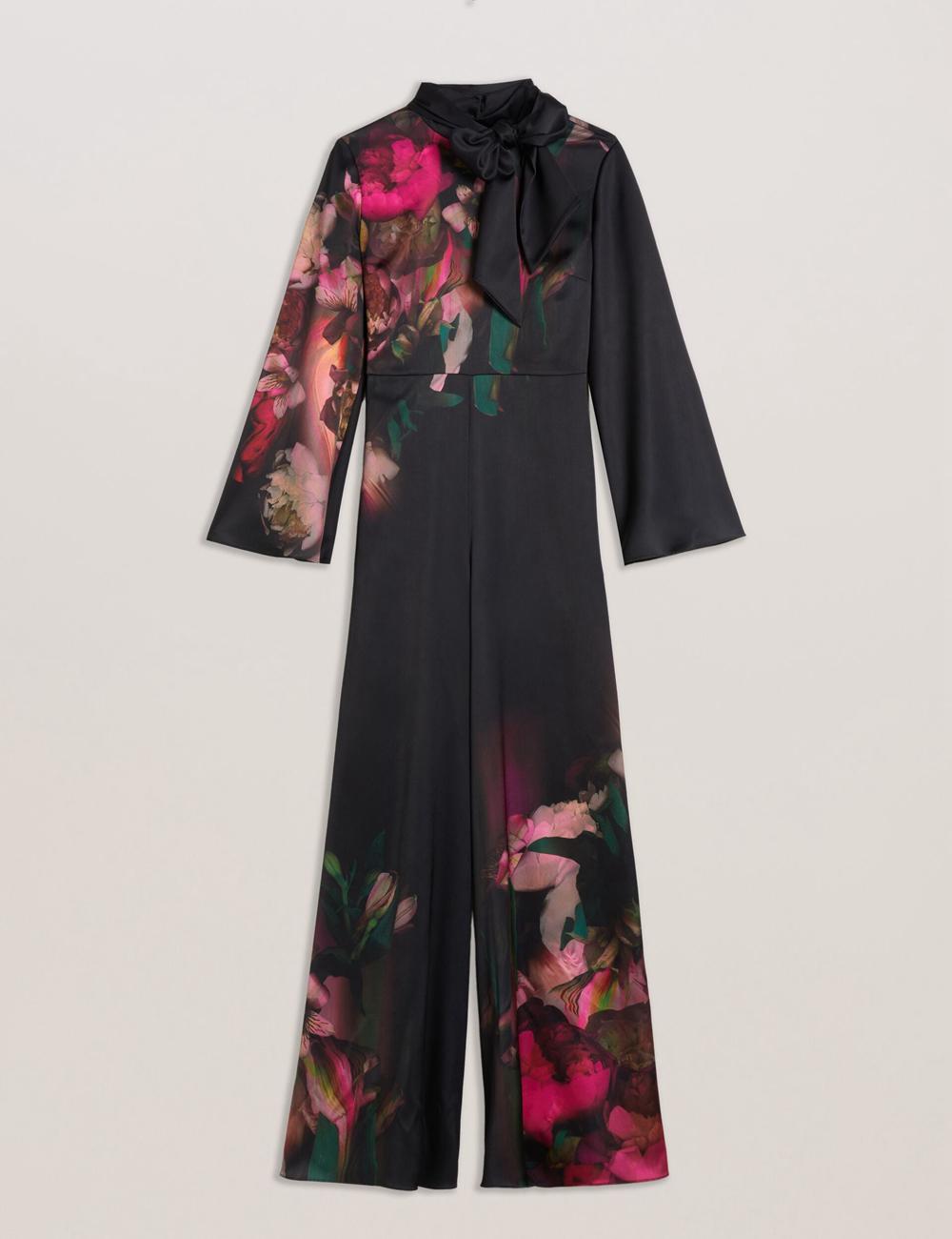 Mono Ted Baker LOUSIOS - Printed Neck Wide Leg Mujer Negras | UEMW-57042
