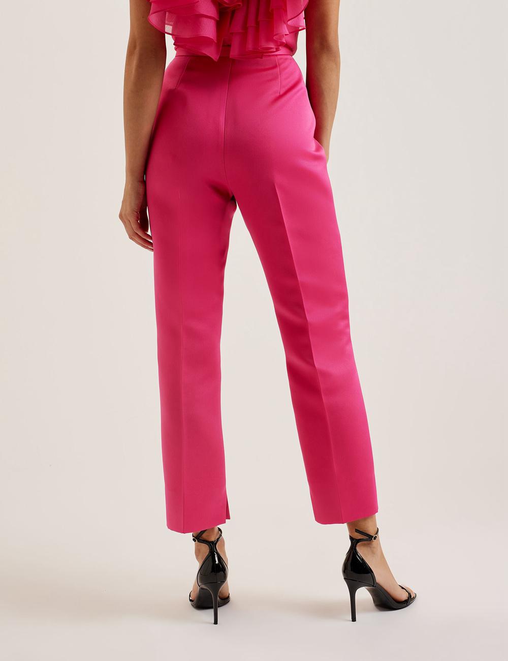 Pantalones Ted Baker AKENIT - Satin Tailored Slim Leg Mujer Fucsia | UERK-48079