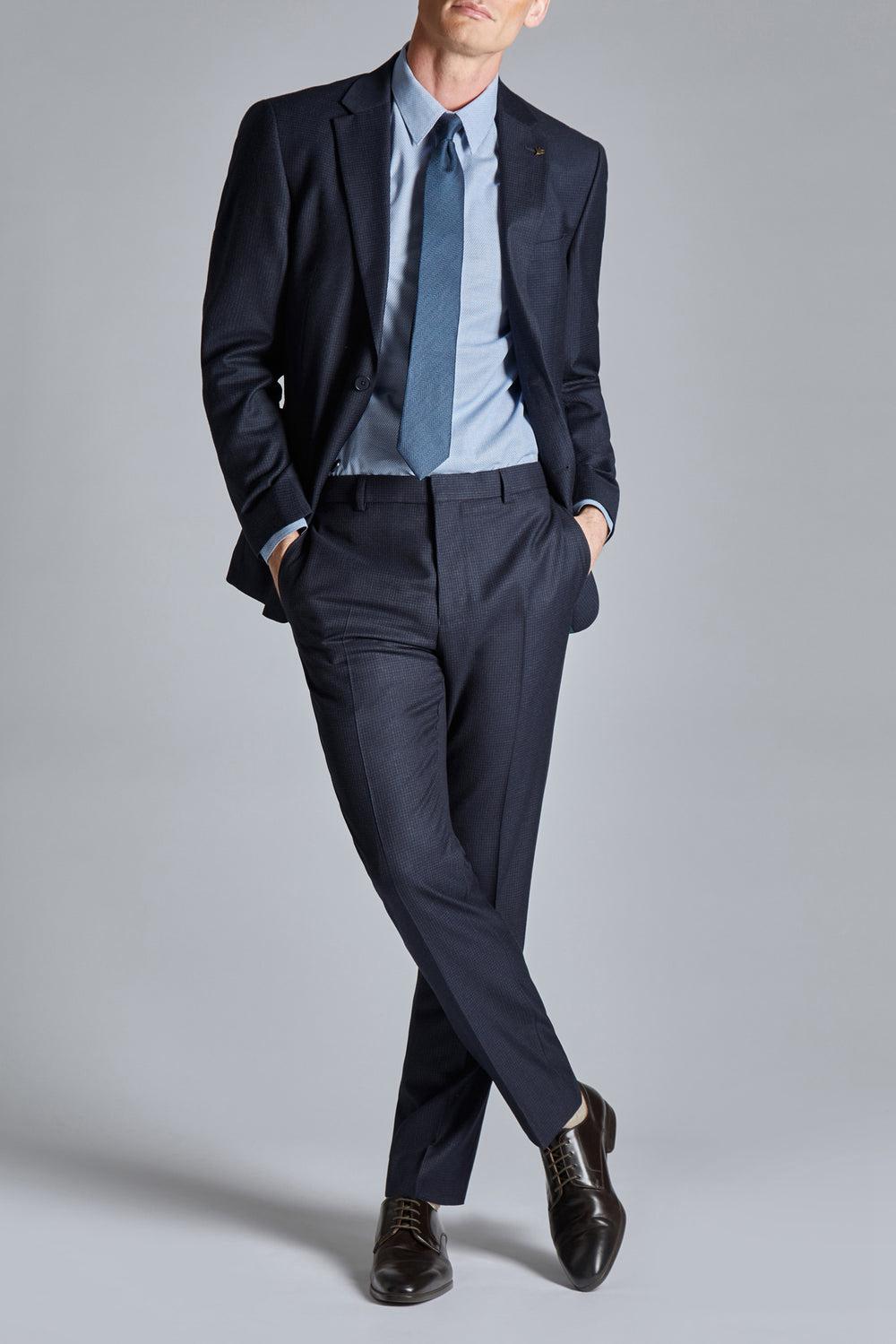 Pantalones Ted Baker CANISTS - Grid Check Regular Fit Suit Hombre Azul Marino | WDJE-31027