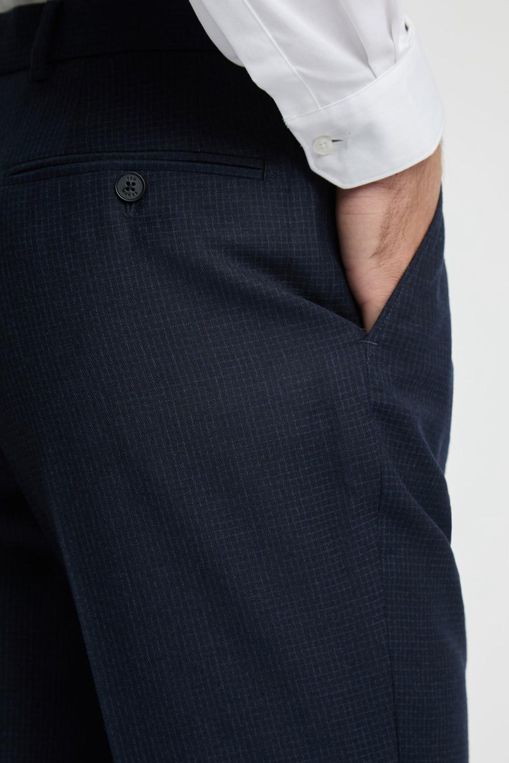 Pantalones Ted Baker CANISTS - Grid Check Regular Fit Suit Hombre Azul Marino | WDJE-31027