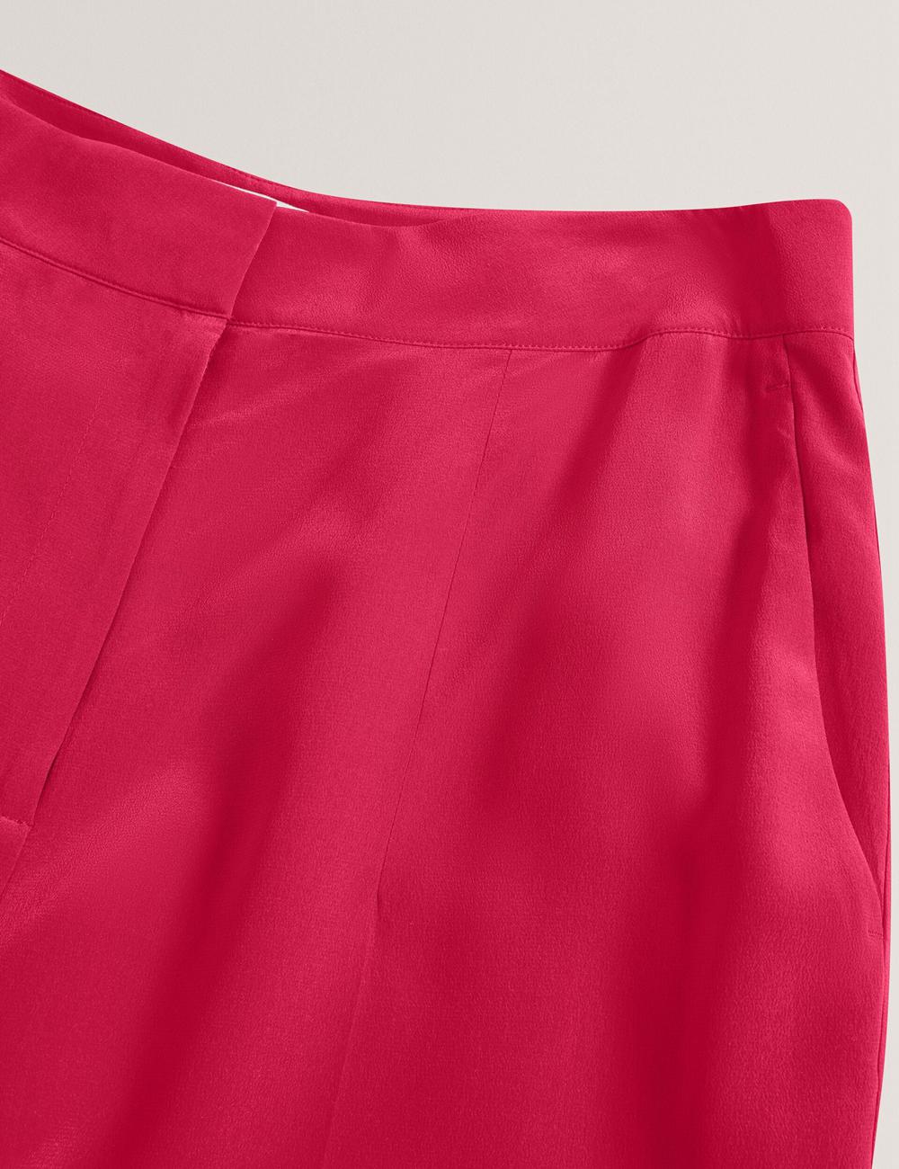 Pantalones Ted Baker CARLOET - Silk Wide Leg Tailored Mujer Fucsia | LXNJ-13957