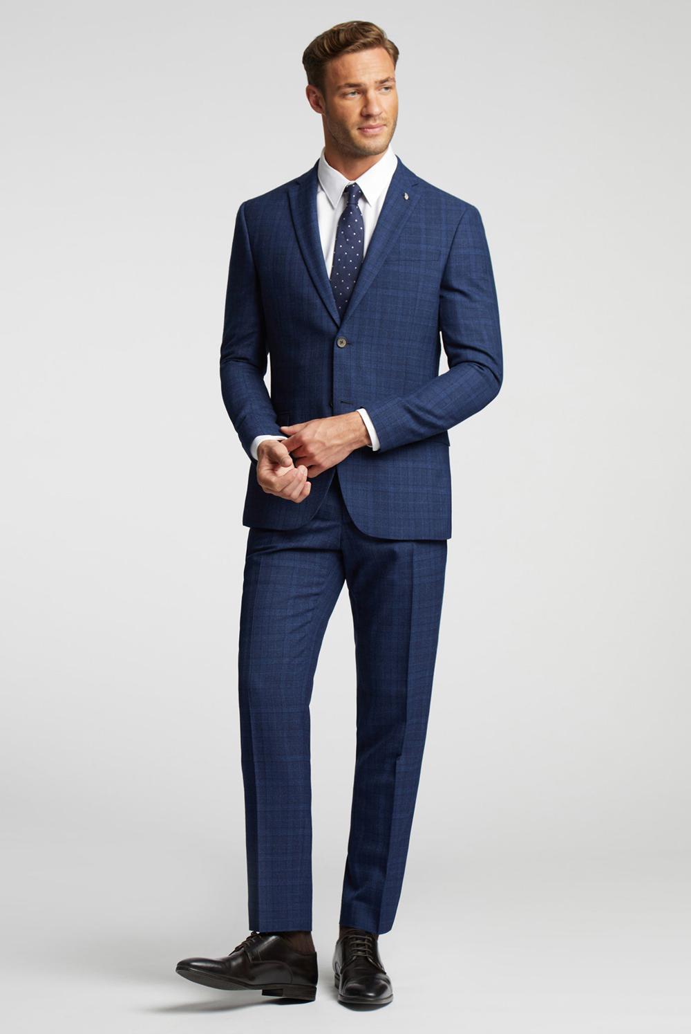 Pantalones Ted Baker HOYLETS - Soft Check Slim Fit Suit Hombre Azul Marino | PLTE-16827