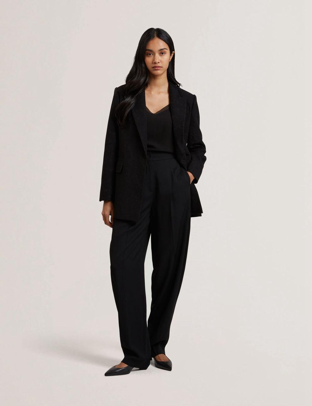 Pantalones Ted Baker KIOLLI - Wool Blend Barrel Leg Tailored Mujer Negras | PIKN-02418