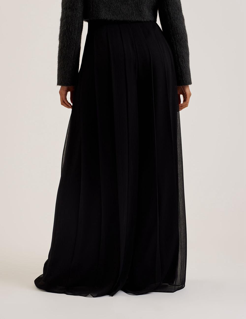 Pantalones Ted Baker KOKUTO - Chiffon Pleated Wide Leg Palazzo Mujer Negras | HUOF-02631