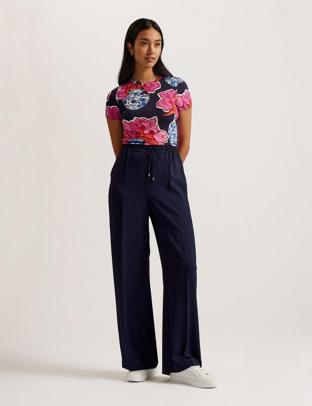 Pantalones Ted Baker LILIAAH - Wide Leg Tailored Mujer Azul Marino | AQPE-38769