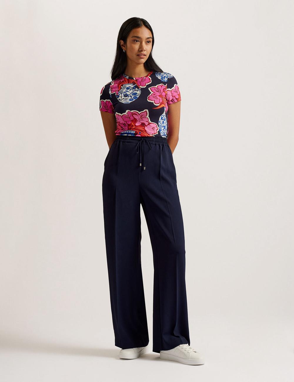 Pantalones Ted Baker LILIAAH - Wide Leg Tailored Mujer Azul Marino | AQPE-38769