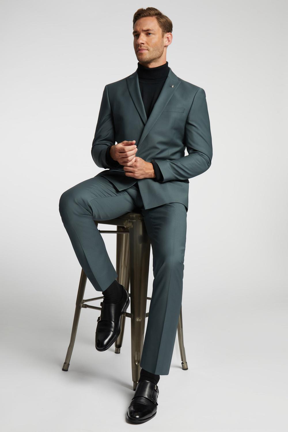 Pantalones Ted Baker LUNANTS - Wool Blend Slim Suit Hombre Verde | OVEN-90348