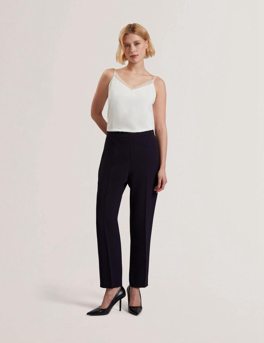 Pantalones Ted Baker MANABTL - High Waist Tapered Leg Tailored Mujer Azul Marino | TEFV-45936