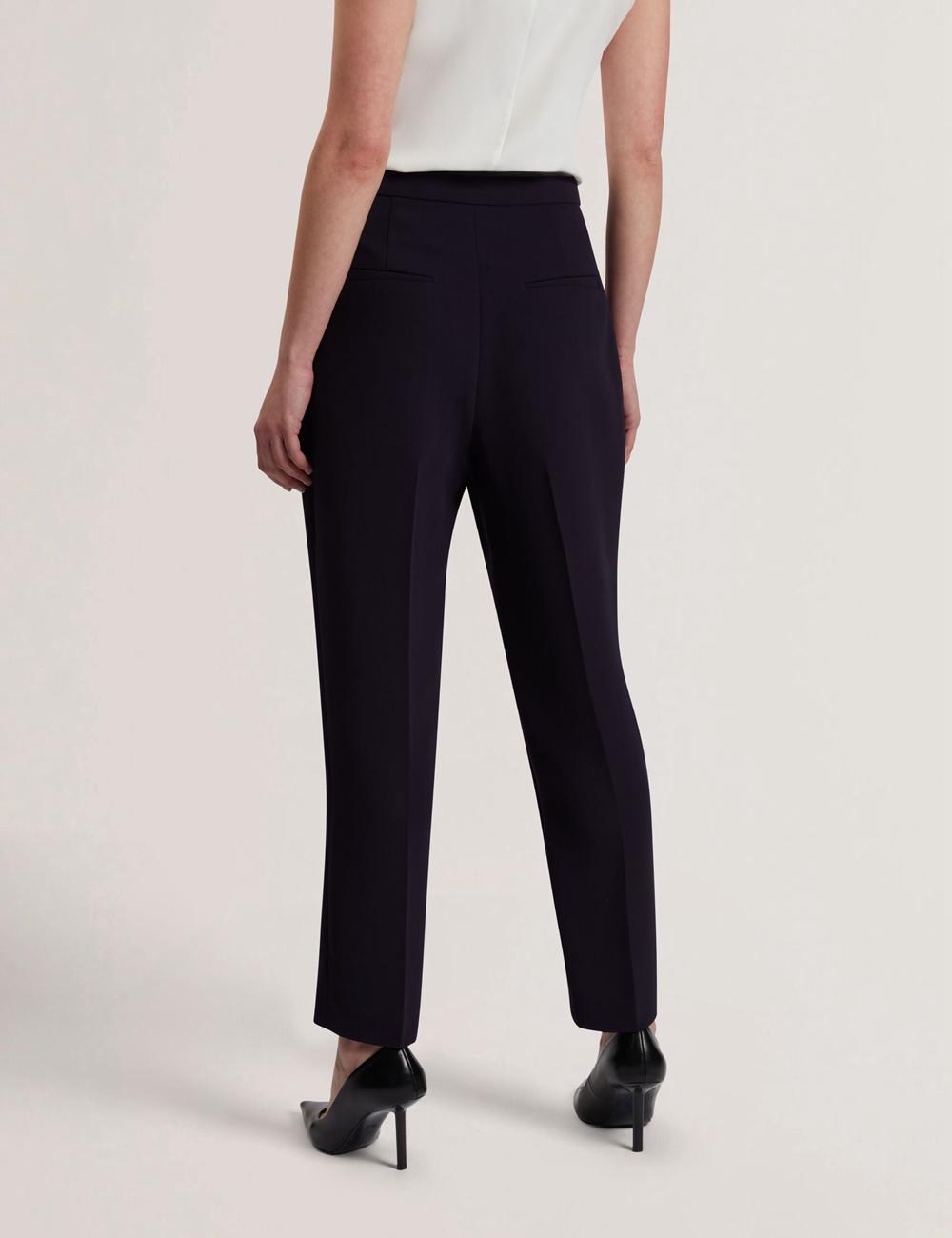 Pantalones Ted Baker MANABTL - High Waist Tapered Leg Tailored Mujer Azul Marino | TEFV-45936