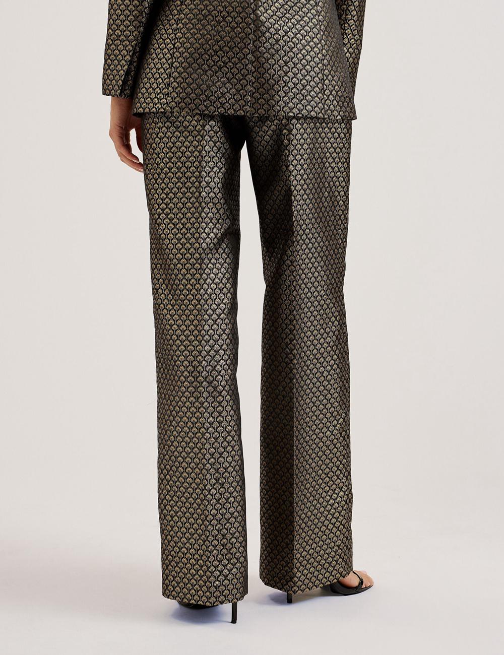 Pantalones Ted Baker MANGUT - Metallic Jacquard Wide Leg Tailored Mujer Negras | JDZX-61354