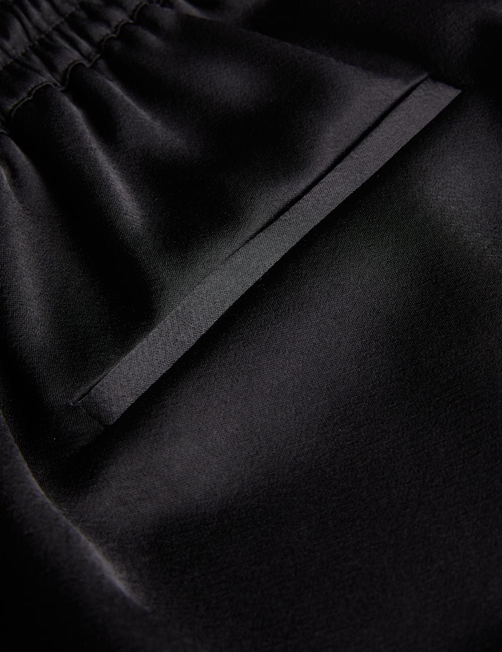 Pantalones Ted Baker NATORI - Satin Elasticated Waist Tapered Mujer Negras | MXWD-93710