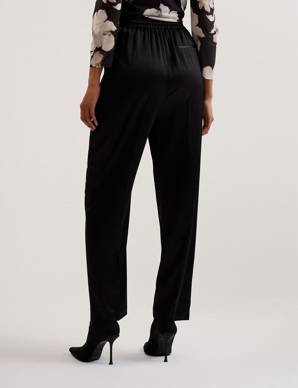Pantalones Ted Baker NATORI - Satin Elasticated Waist Tapered Mujer Negras | MXWD-93710