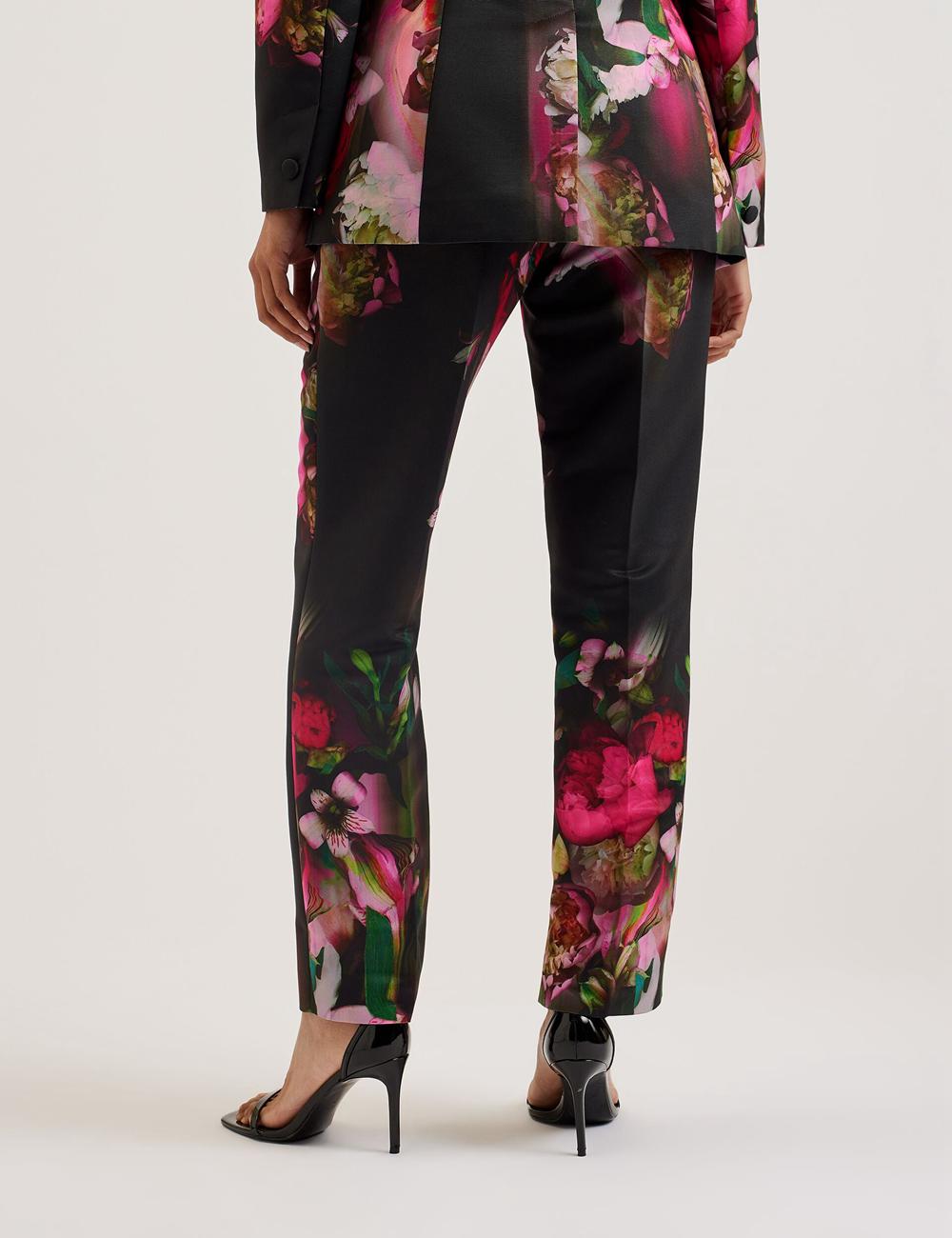 Pantalones Ted Baker OKUNIT - Tapered Leg Floral Print Tailored Mujer Negras | HXLW-86137