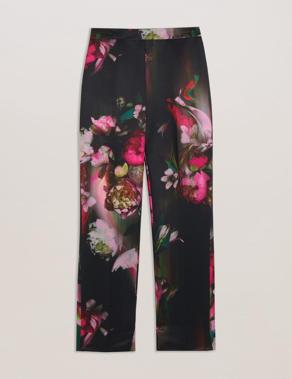 Pantalones Ted Baker OKUNIT - Tapered Leg Floral Print Tailored Mujer Negras | HXLW-86137