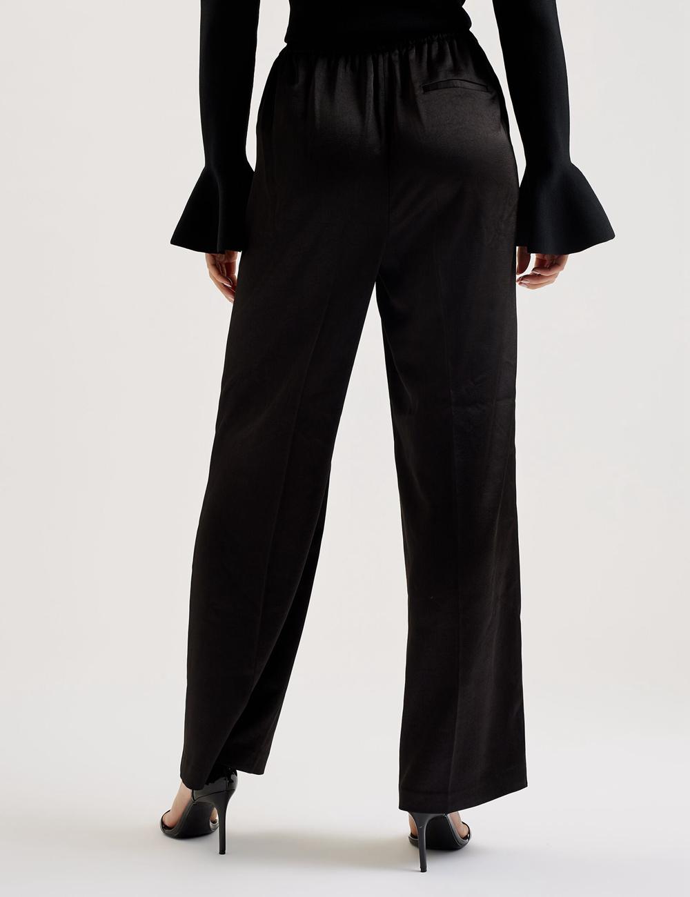 Pantalones Ted Baker UMAIBO - Satin Wide Leg Drawstring Joggers Mujer Negras | PHVL-69017