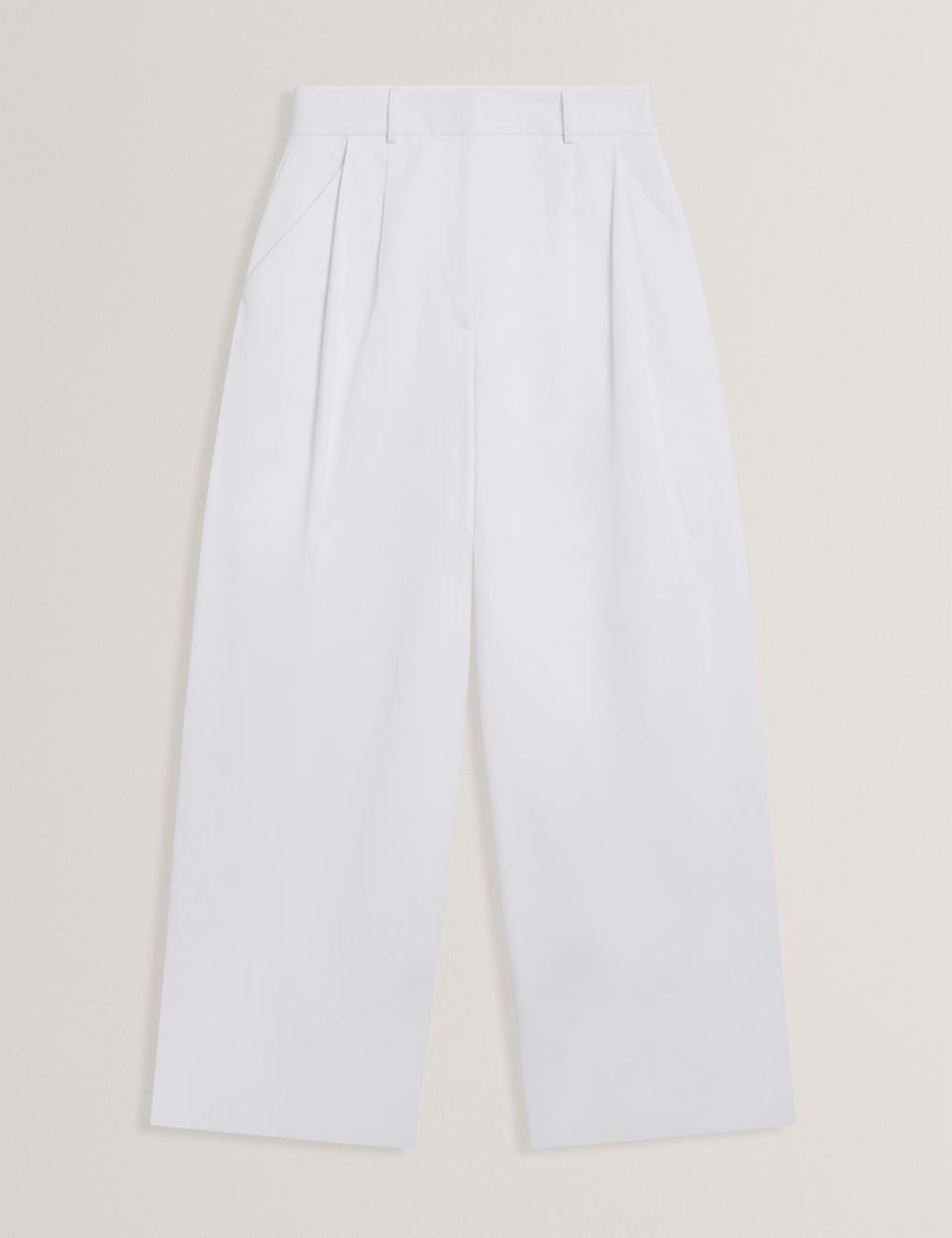 Pantalones Ted Baker ZOZIA - Pleated High Waist Wide Leg Mujer Blancas | PLOS-18705