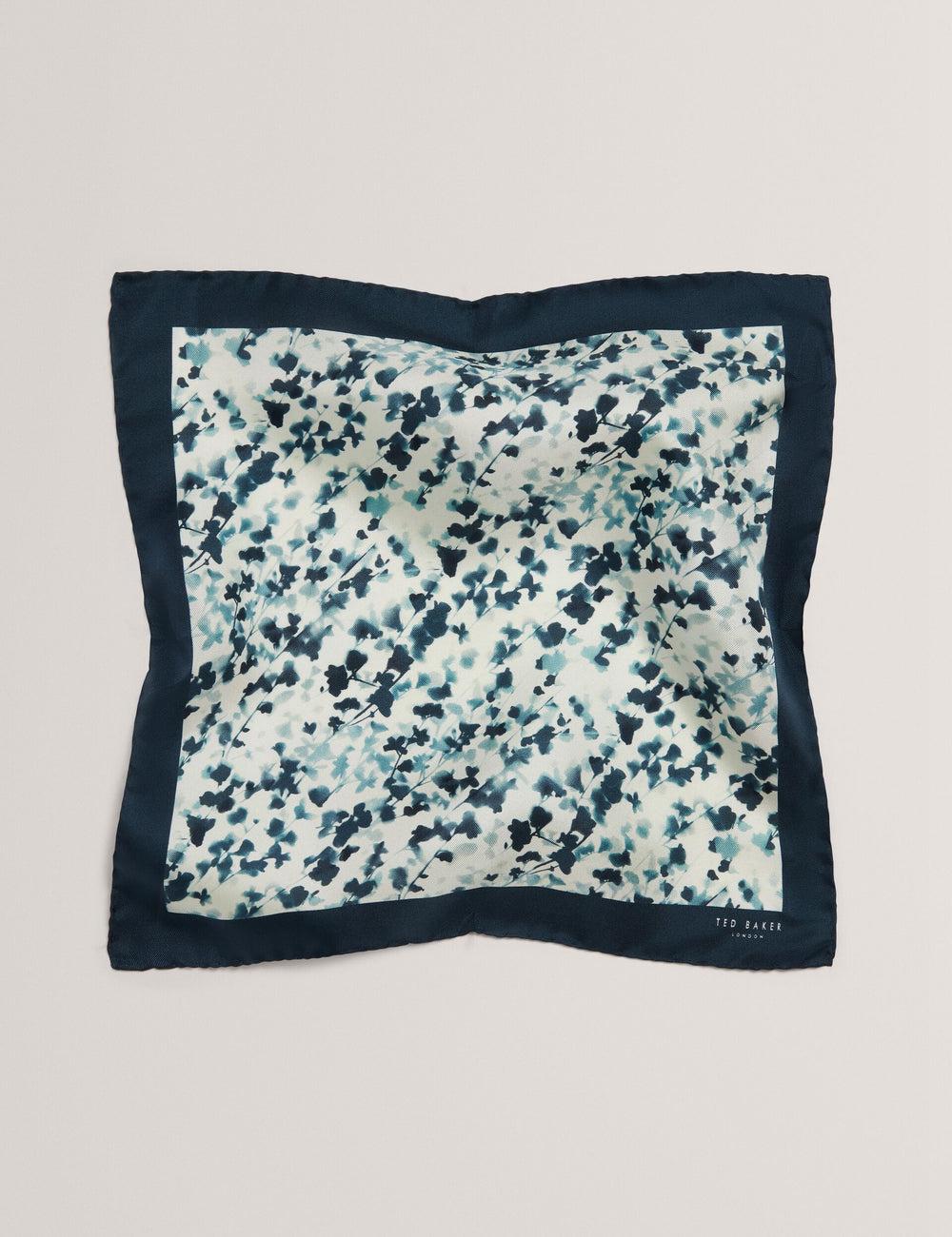 Pañuelos De Bolsillo Ted Baker ELMSTEP - Blurred Floral Print Silk Pocket Hombre Azul Marino | KNXP-76218