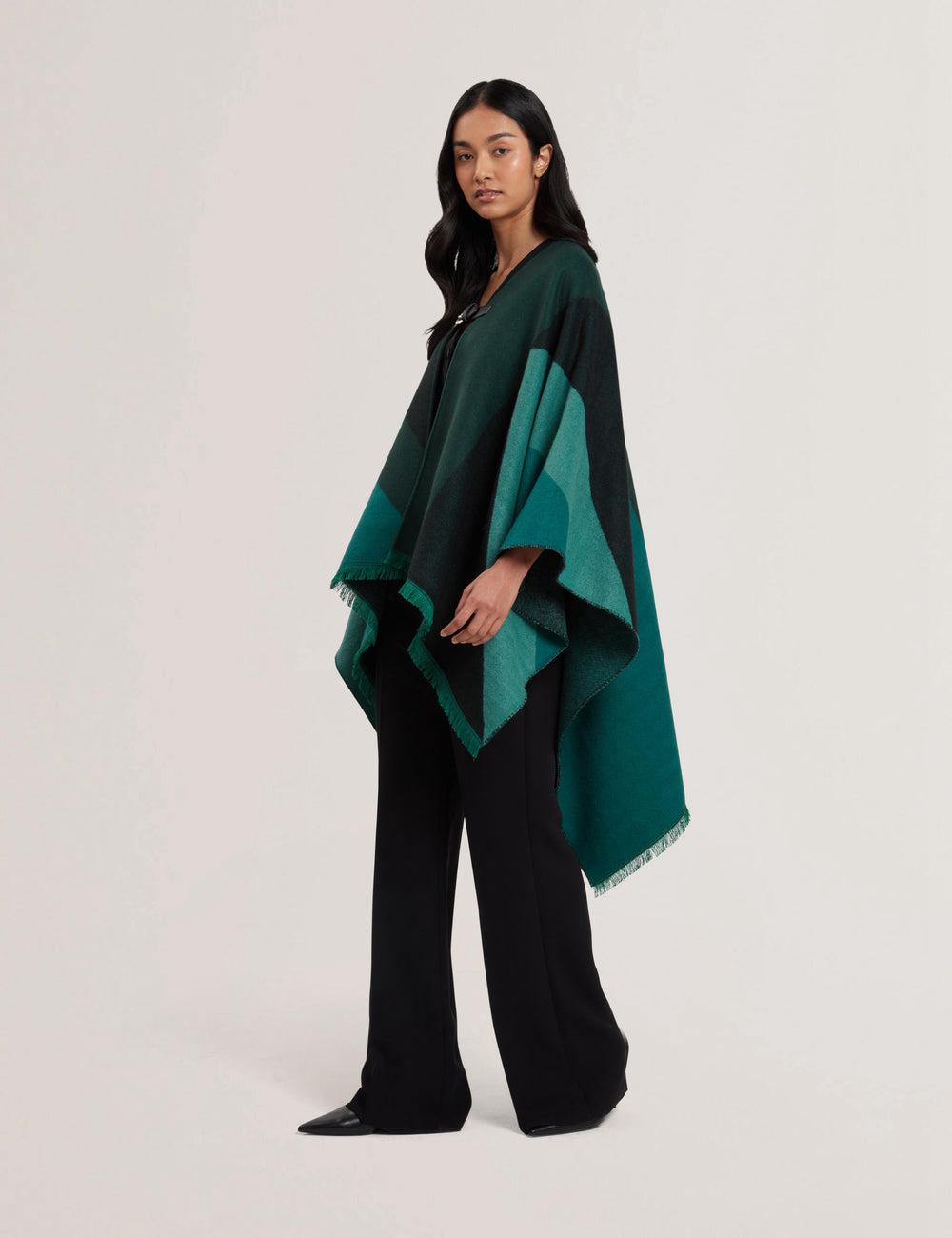 Ponchos Ted Baker SUFFIA - Colour Block Buckled Woven Mujer Verde | RIYG-04853