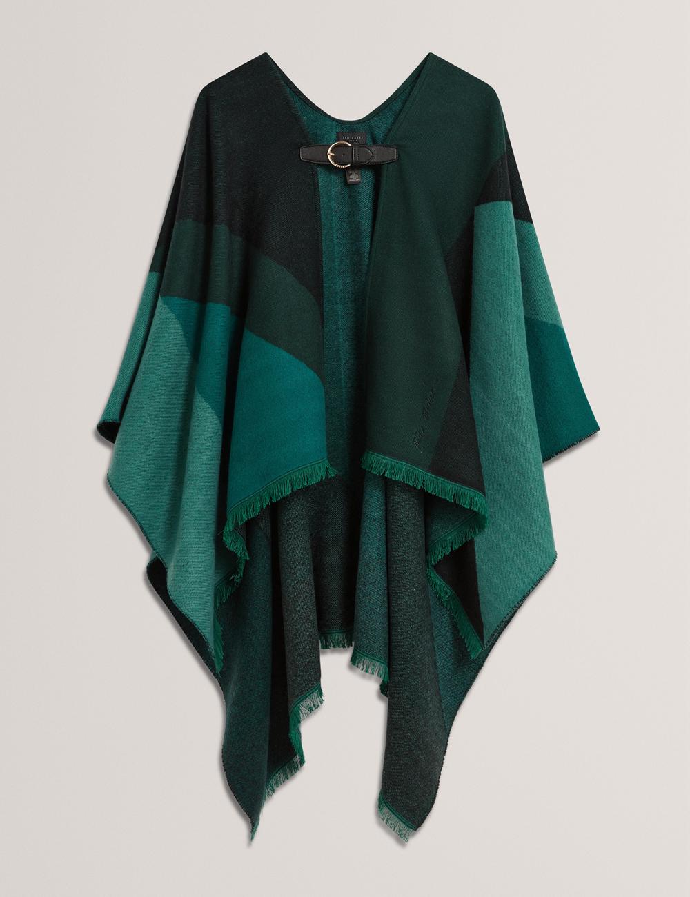 Ponchos Ted Baker SUFFIA - Colour Block Buckled Woven Mujer Verde | RIYG-04853