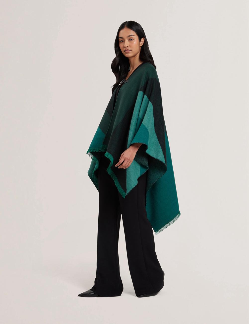 Ponchos Ted Baker SUFFIA - Colour Block Buckled Woven Mujer Verde | RIYG-04853