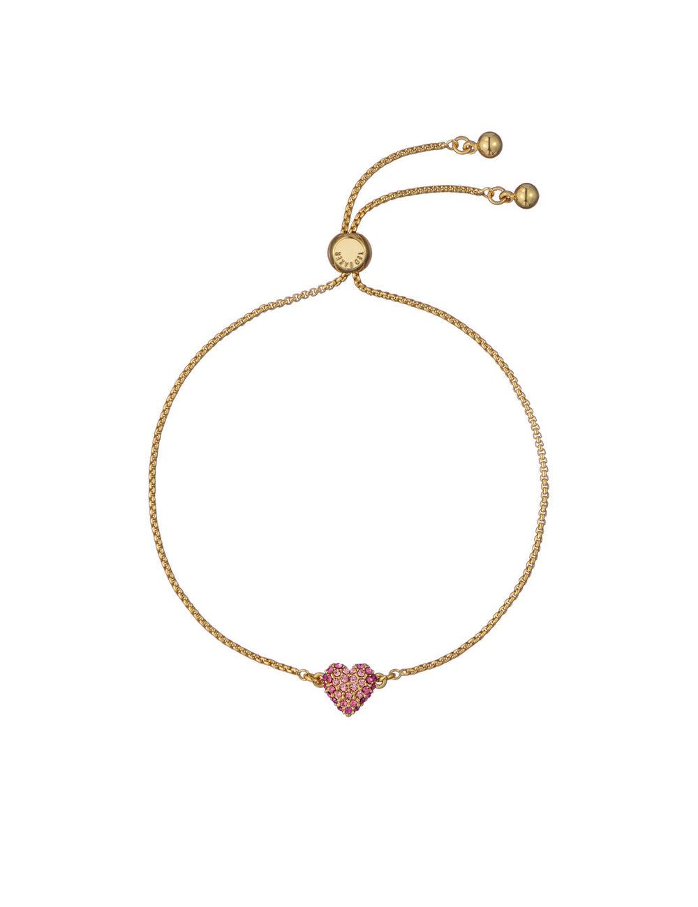 Pulseras Ted Baker ADORIA - Mini Crystal Heart Adjustable Mujer Doradas | XTYH-90851