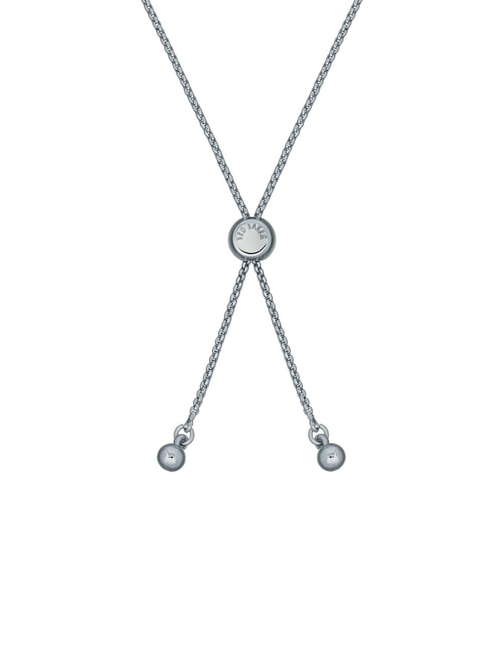 Pulseras Ted Baker BARSET - Crystal Bow Adjustable Mujer Plateadas | KBLZ-41537