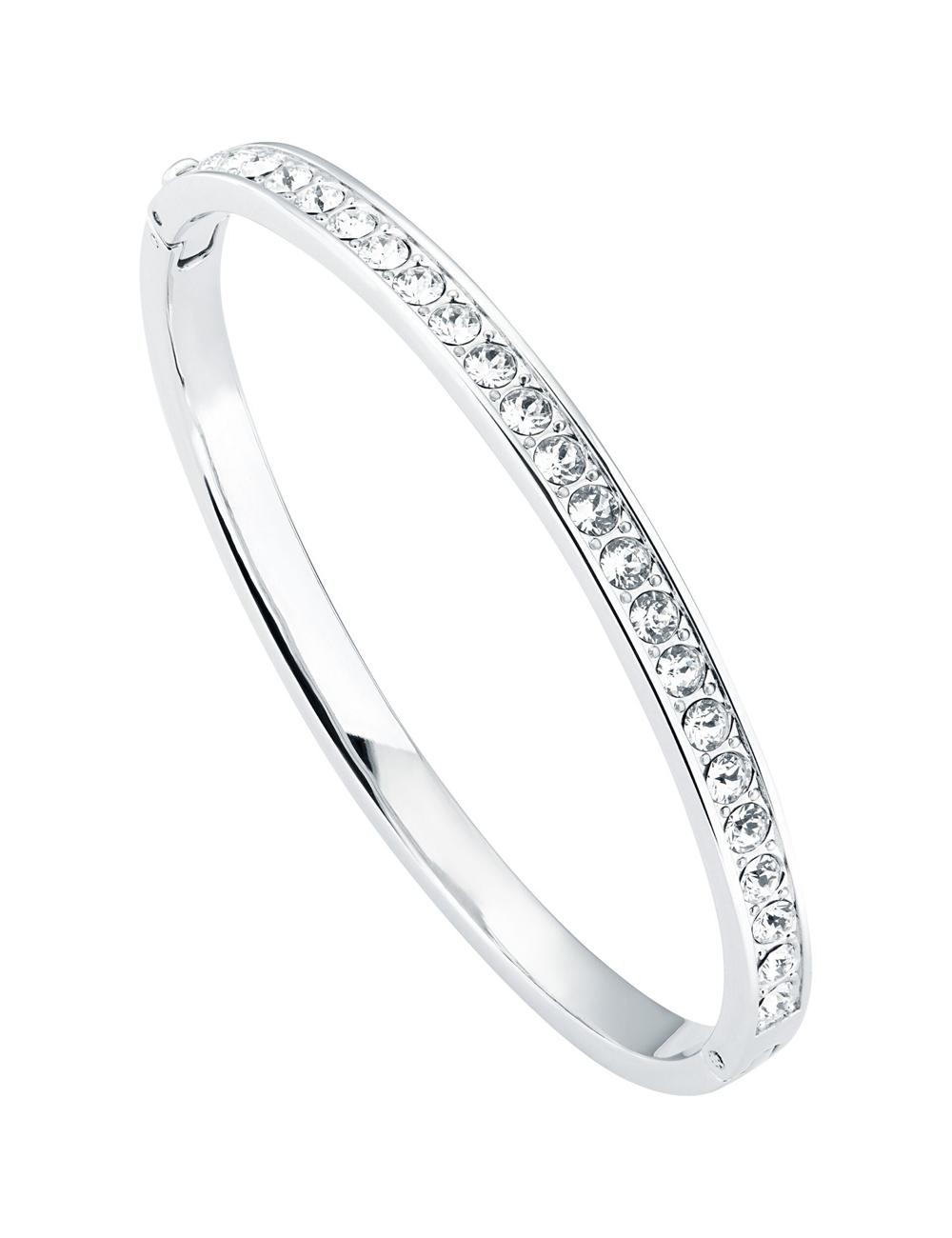 Pulseras Ted Baker CLEMARA - Crystal Hinge Bangle Mujer Plateadas | JNWF-53492