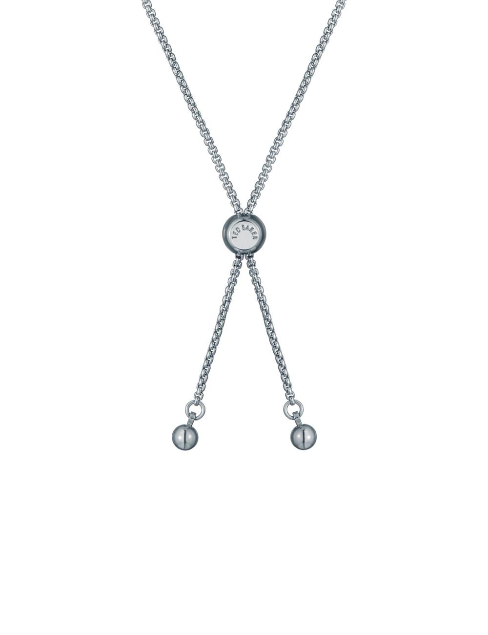 Pulseras Ted Baker FLORINA - Crystal Flower Adjustable Slider Mujer Plateadas | PBXV-86795