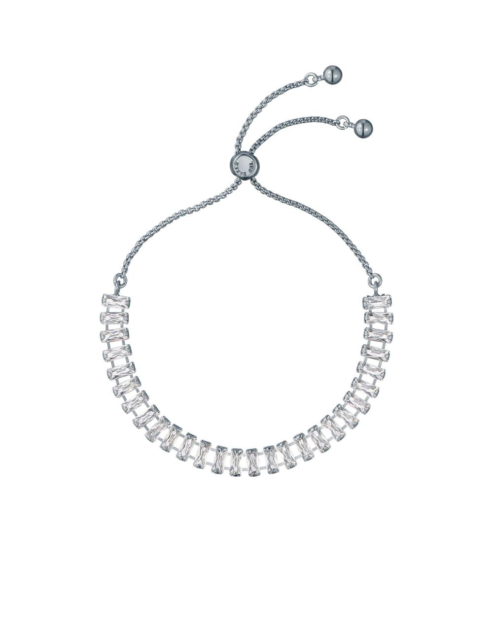 Pulseras Ted Baker ISABELA - Baguette Crystal Adjustable Mujer Plateadas | SHBW-62894