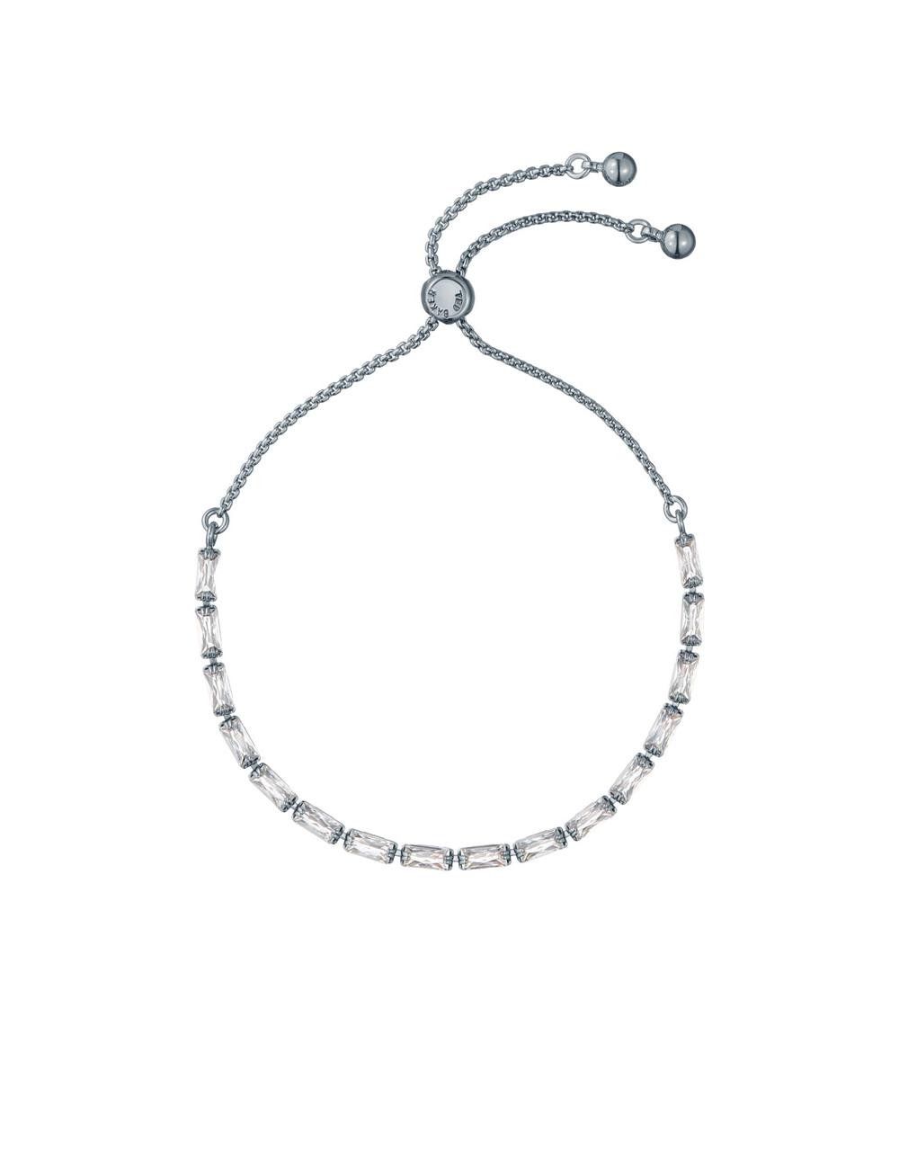 Pulseras Ted Baker ISELA - Baguette Crystal Slider Tennis Mujer Plateadas | PEJL-70862