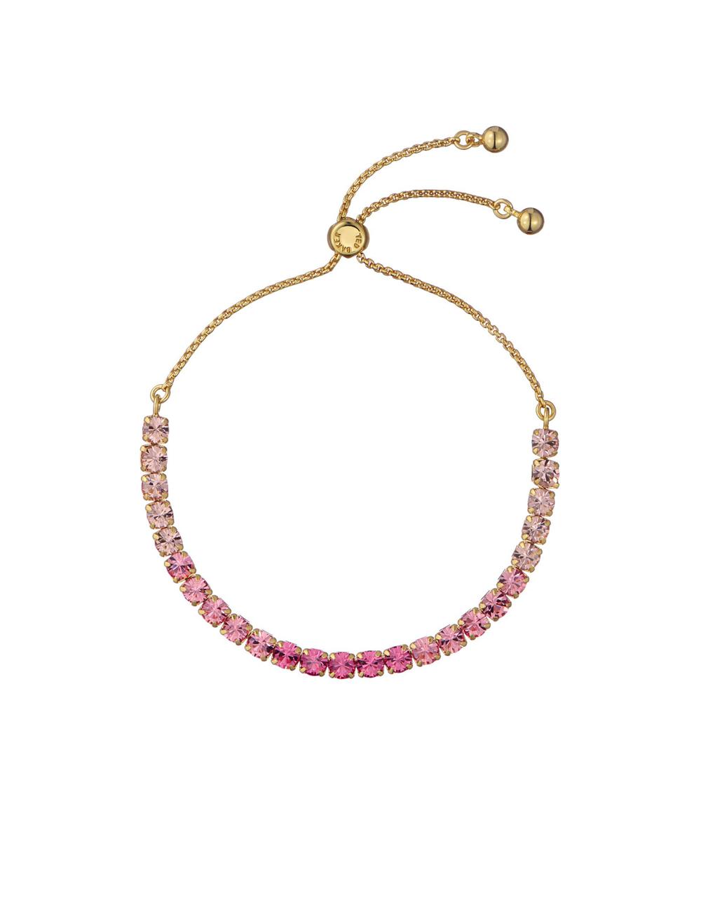 Pulseras Ted Baker MELRAH - Crystal Adjustable Tennis Mujer Rosas | HAFS-43501