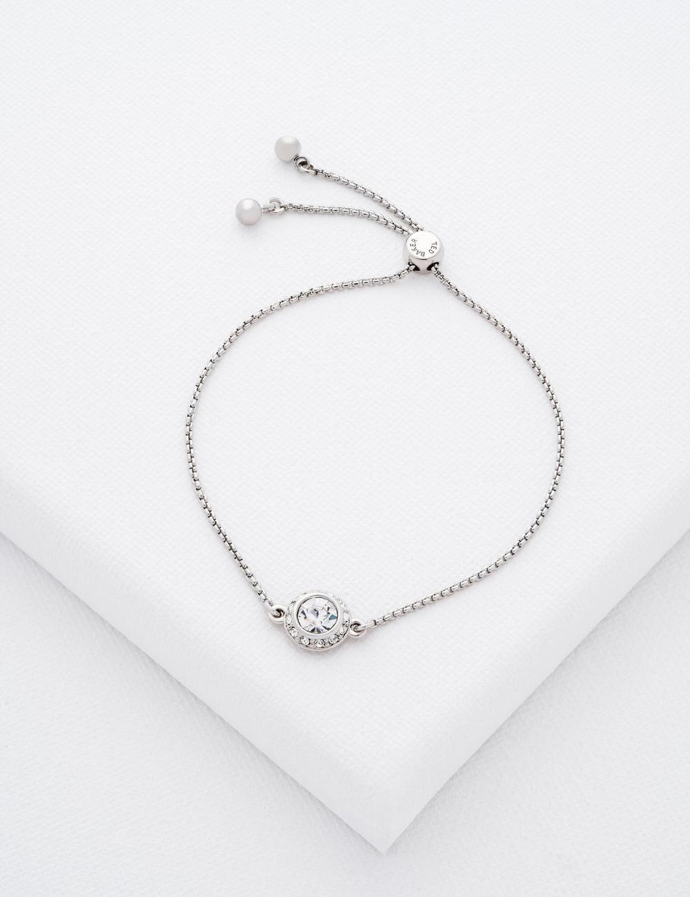 Pulseras Ted Baker SOLETA - Solitaire Sparkle Crystal Adjustable Mujer Plateadas | XCMP-37240