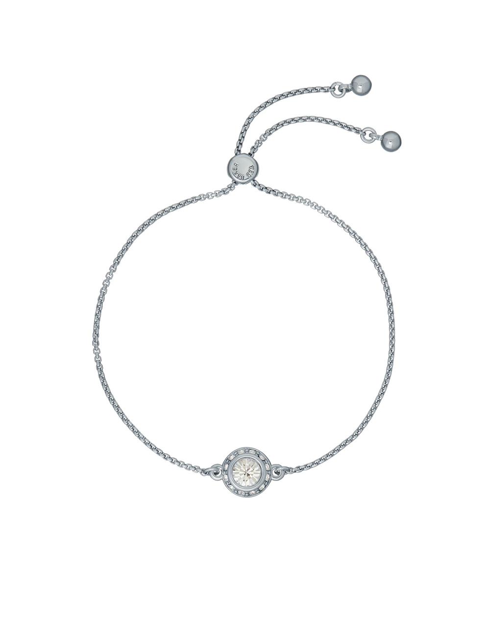 Pulseras Ted Baker SOLETA - Solitaire Sparkle Crystal Adjustable Mujer Plateadas | XCMP-37240