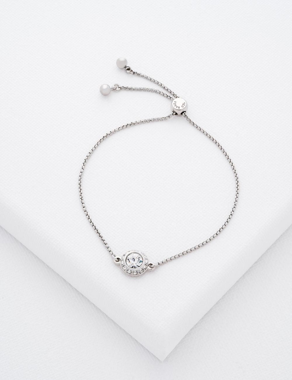 Pulseras Ted Baker SOLETA - Solitaire Sparkle Crystal Adjustable Mujer Plateadas | XCMP-37240