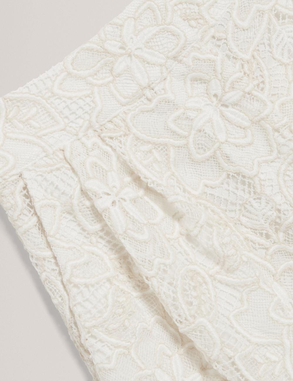 Short Ted Baker BOWIA - Lace High Waisted Tailored Mujer Ivory | YSQI-83512