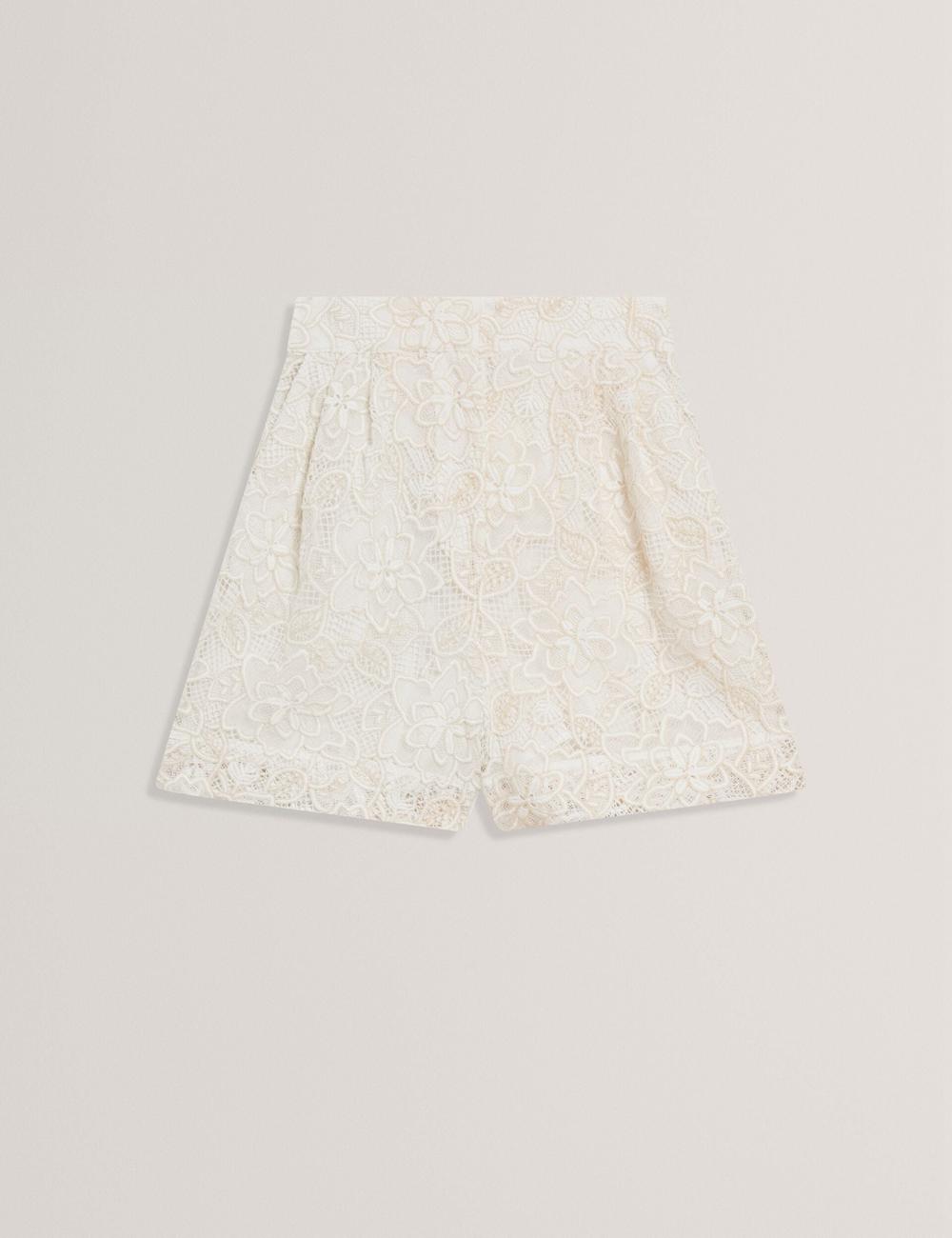 Short Ted Baker BOWIA - Lace High Waisted Tailored Mujer Ivory | YSQI-83512