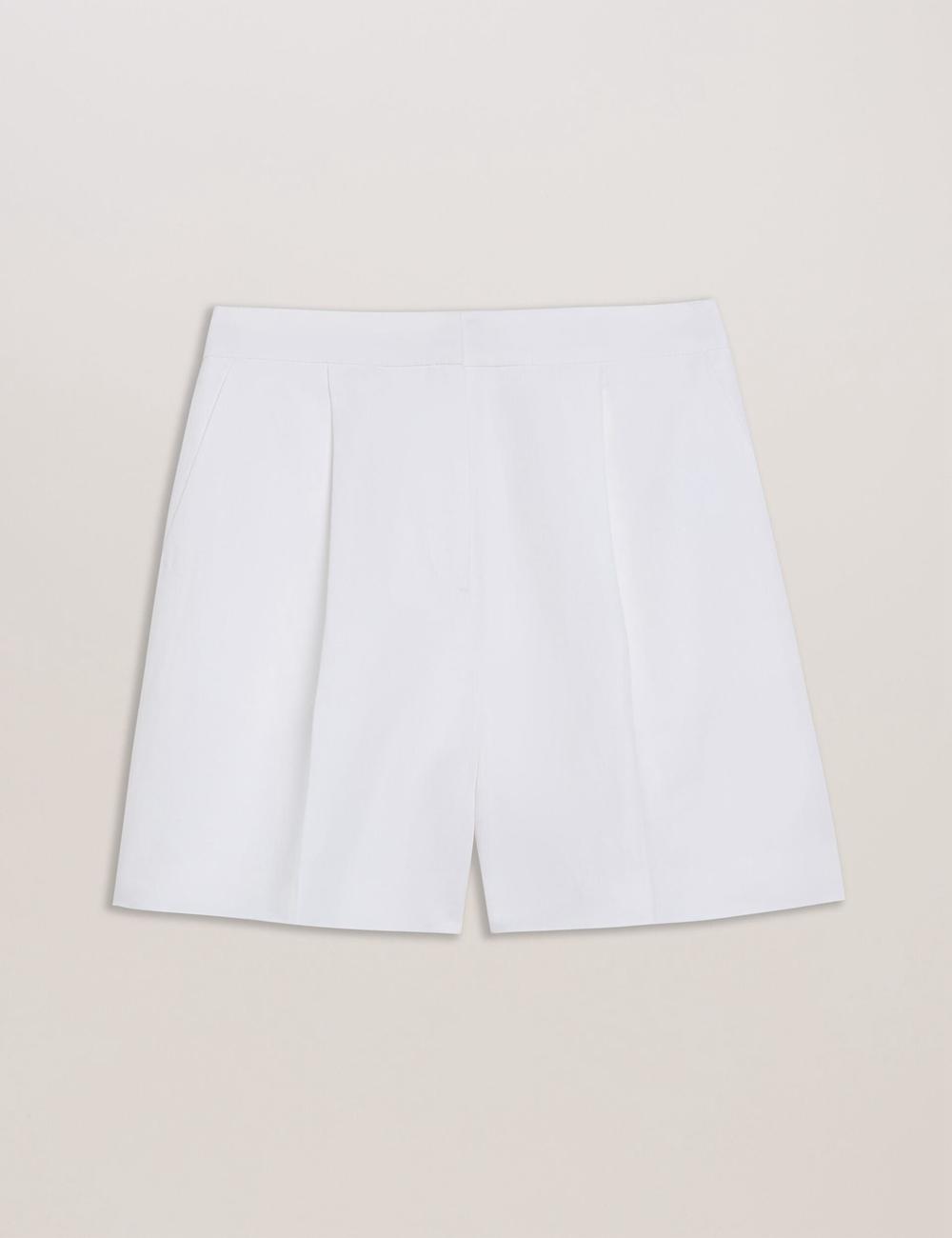 Short Ted Baker MUSUBSH - High Waisted Pleated Tailored Mujer Blancas | IXKO-54723