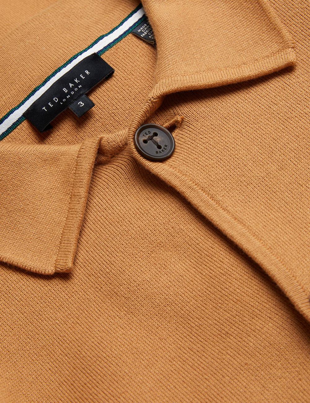 Sobrecamisa Ted Baker FREDER - Knitted Cotton Blend Hombre Marrones | TPMI-94105