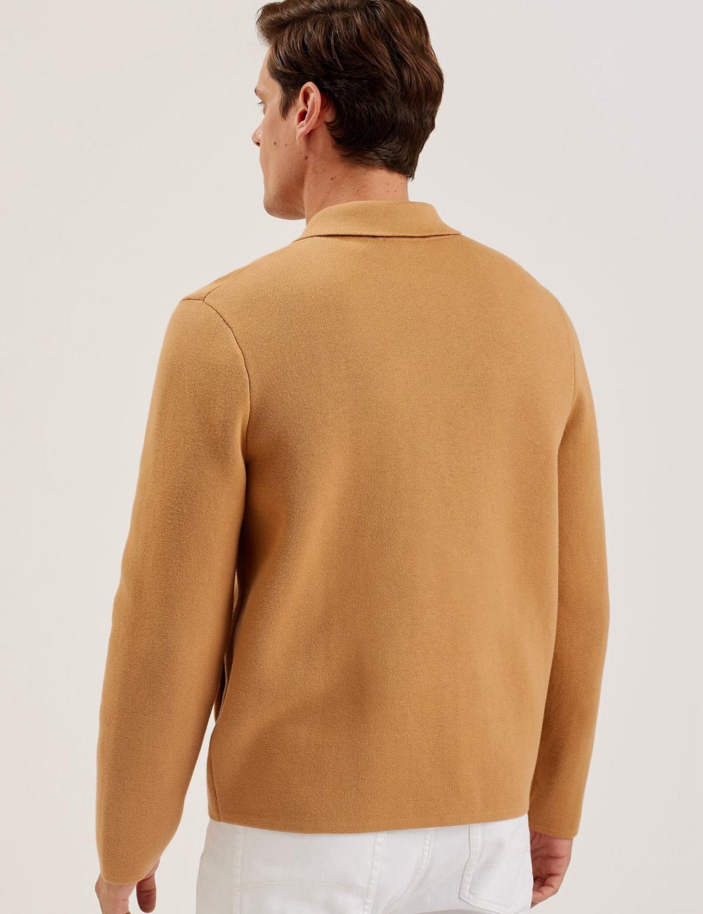 Sobrecamisa Ted Baker FREDER - Knitted Cotton Blend Hombre Marrones | TPMI-94105